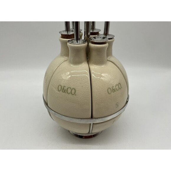 Oliviers & Co Vintage Kitchen Oils Caddy Creut Set Oils Holder MCM Collectible - Picture 8 of 15